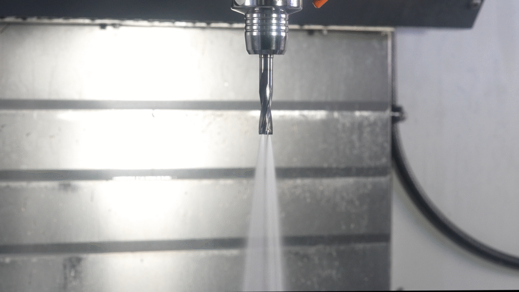 High pressure coolant through SGS's flat bottom drill